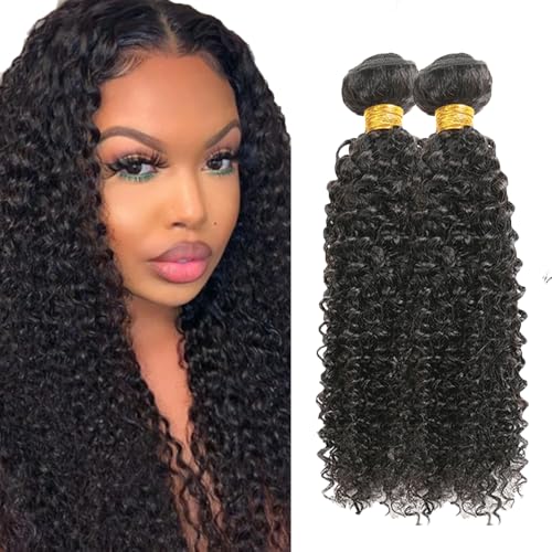 Evaxilc Kinky Curly Human Hair Bundles – Natural Black