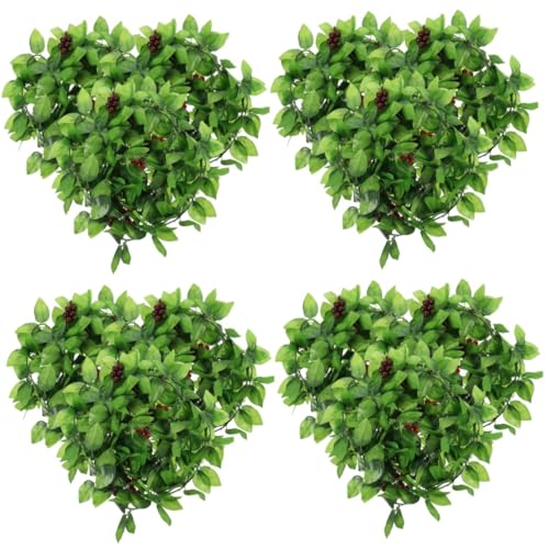 EXAOMBLE 4 Juegos Vid De UVA Falso Helechos Artificial Vine Árbol Vides Decoración De La De Hojas De Vid Plantas De Pared Falsas Planta Falsa Piña El Plastico Green 3 Piezas * 4