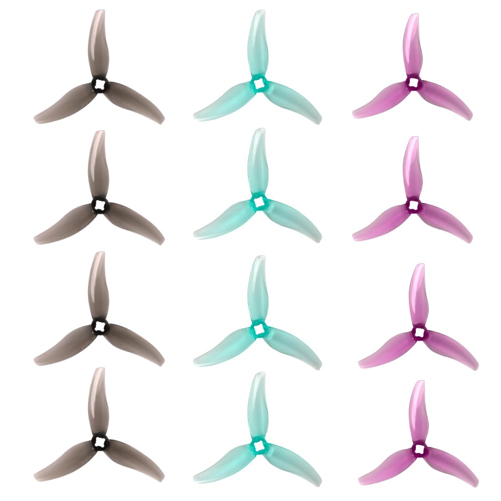 12Pcs Gemfan Hurricane 3630 3.6X3.0X3 3-Blade Propeller 3 Holes PC Props for 1404-2204 Brushless Motor FPV Freestyle 3.5inch Quad Racing Drone