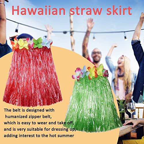 Asibt 10Pc/Lot Hawaiian Adult Luau Flowered Grass Skirt, 23 Inch Long Hula Skirt #TOP6