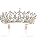 Sppry Women Tiara with Comb - Queen Crystal Crown for Bridal Girls at Wedding Prom Birthday Party, Gold