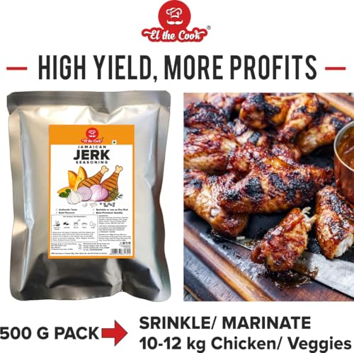 Image of EL The Cook Smoky Spicy Grill Seasoning (Jamaican Jerk Style) 500g | BBQ, Grilled Chicken, Fries & Snacks | Bulk HORECA Pack | Marinade or Sprinkle | Veg, 500g pack