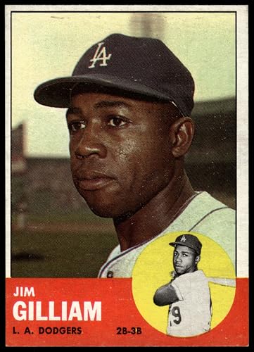1963 Topps #80 Jim Gilliam Los Angeles Dodgers (Baseball Card) EX Dodgers