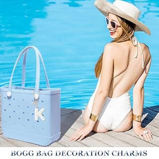 Bag Charms for Bogg Bag Accessories,Initial Letter Keychain for Women Girls,Charms for Bitty Bogg Handbags Beach Tote Bag
