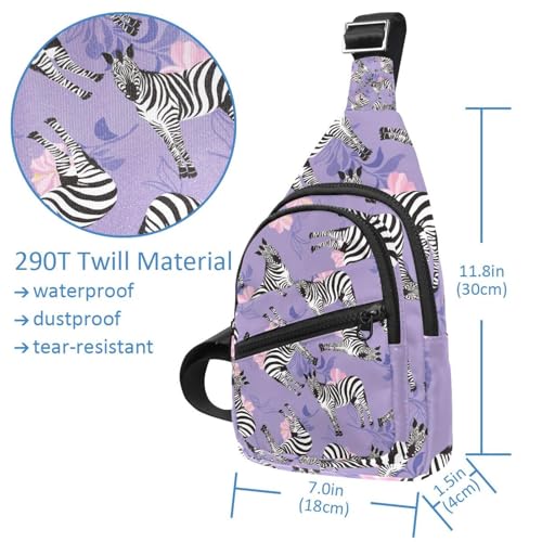 Sac à dos bandoulière homme zébré violet pour vider vos poches avec style - 4