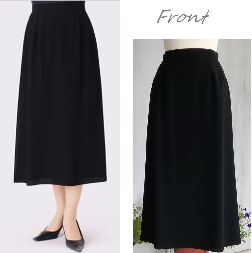 喪服 【サラリとした素材感】単品Aラインスカートブラックフォーマル＜日本製＞ 9号～17号 9240