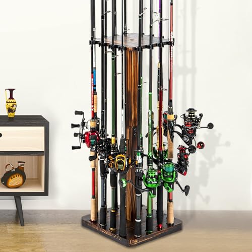 Ghosthorn Fishing Rod Holder for Garage,Wood Floor Pole Rack for Men Gift by Ghosthorn - Used condition - Image 6