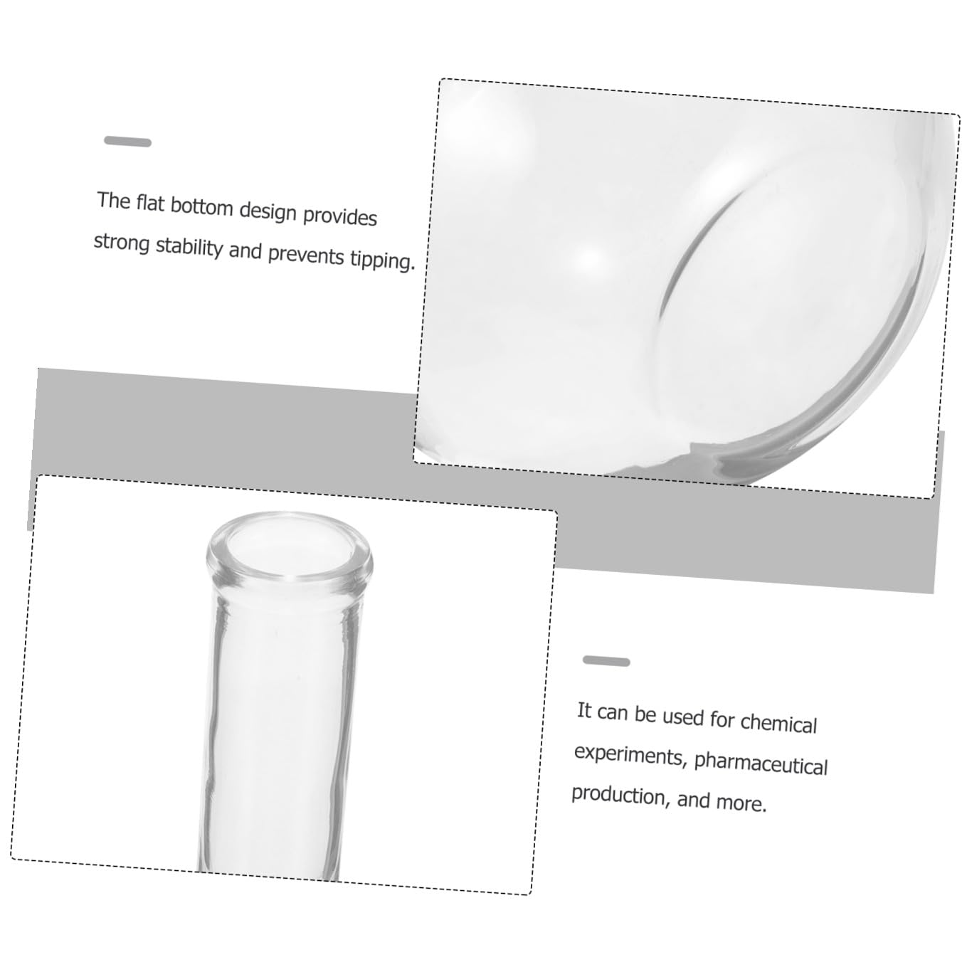 Cabilock 500ml Long Neck Glass Distillation Flask with Scale Chemistry Boiling Flask for Laboratory and Scientific Experiments for Precise Measurement