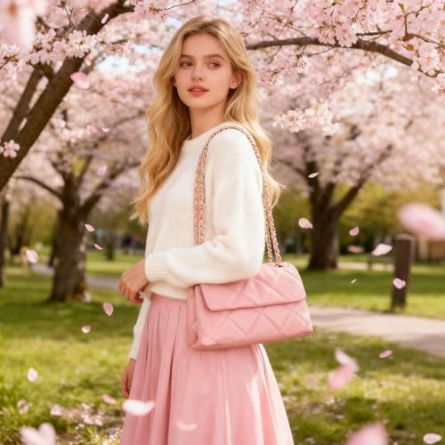 Image of Gladdon Quilted Crossbody Purses for Women Small Ladies Shoulder Bags with Chain Trendy Clutch Purse Cute Designer Bag