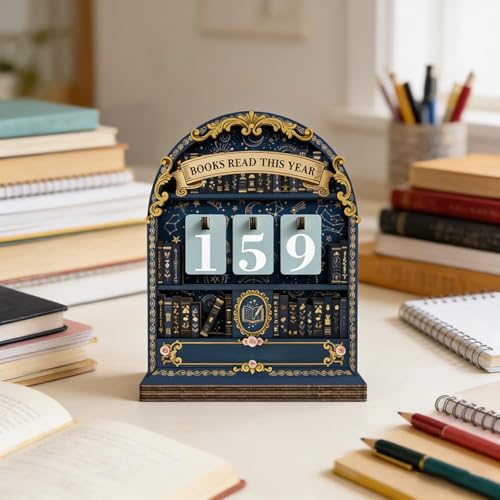 Lesezähler Aus Holz Moderner Holz Buchzähler, Books Read This Year Counter, Lese-Tracker-Schild, Für Zuhause Bibliothek Klassenzimmer Büro Arbeitszimmer Schlafzimmer Bücherregal.