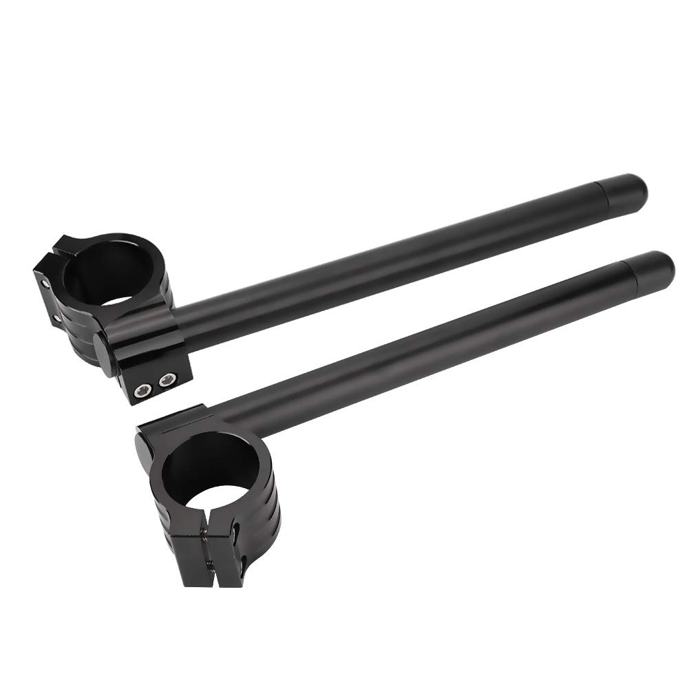 Guidon de Moto Réglable CNC séparé pour Fourches de 41 Mm, Clamp/Holder de qualité Supérieure sur Guidon pour Motocyclistes, Métal Noir, 2 Paires Universelles