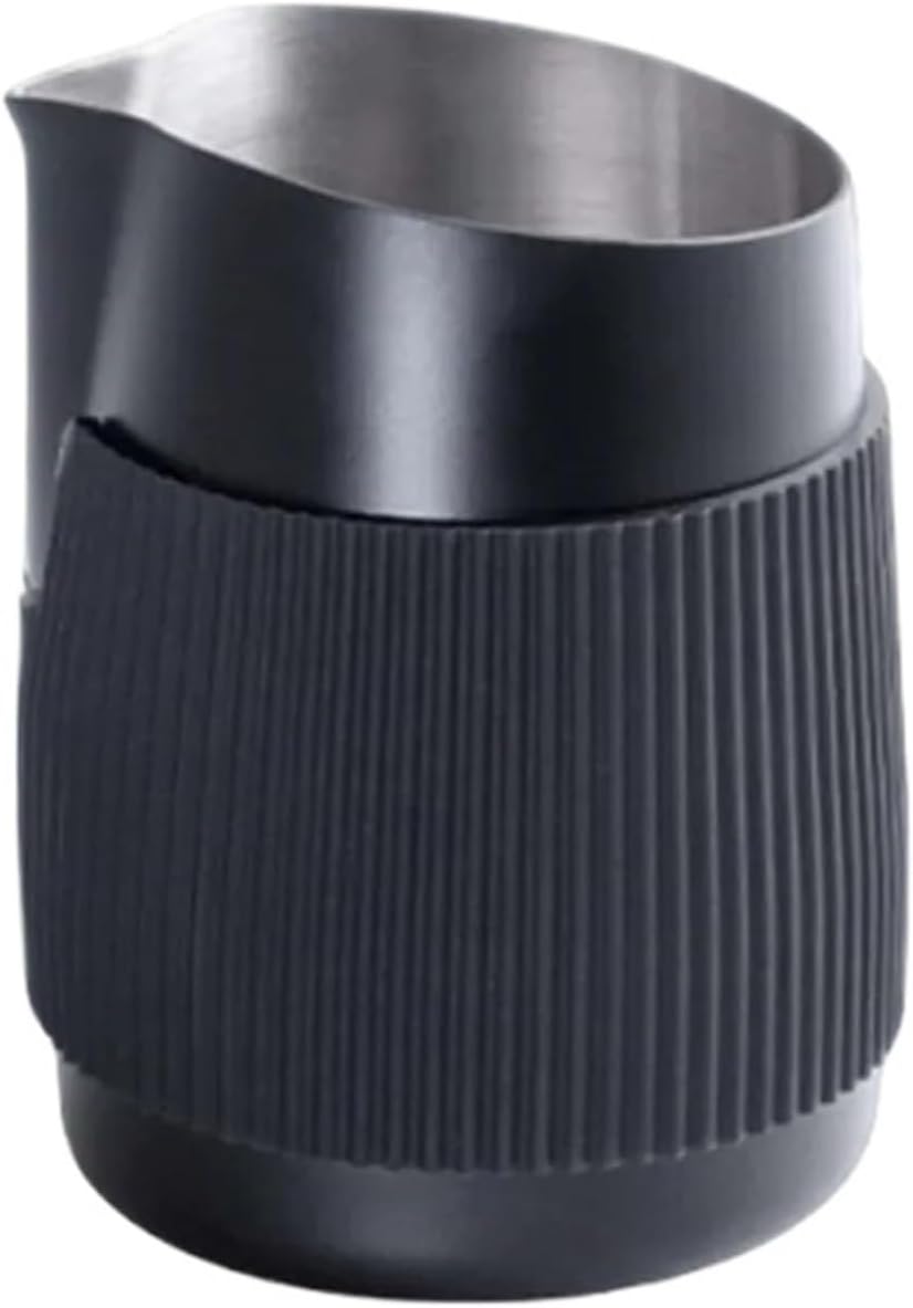 420ML Milk Frothing Pitcher,Latte Cup,Coffee With Anti-Scald Black Silicone Sleeve,Cappuccino Foam Frother Jug