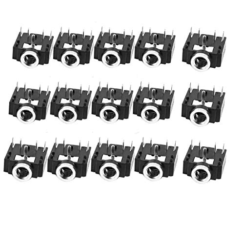 bnafes 15pcs PJ-307 3.5mm Stereo Jack Socket 5 Pin PCB Mount Female Audio Headphone Socket Connector