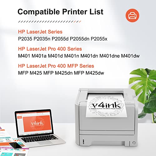 V4Ink 2-Pack Compatible Toner Cartridge Replacement For Hp 80A Cf280A Toner Cartridge Black Ink For Use In Hp Pro 400 M401N M401Dn M401Dne M401Dw, Hp Mfp M425Dn M425Dw Printer #TOP1