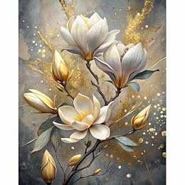 YALKIN Floral Paint by Numbers for Adults, 16x20 Inch DIY Flower Acrylic Painting Kit for Beginners, Easy Canvas Art Crafts with Brushes & Paints for Relaxing Home Wall Decor Gift