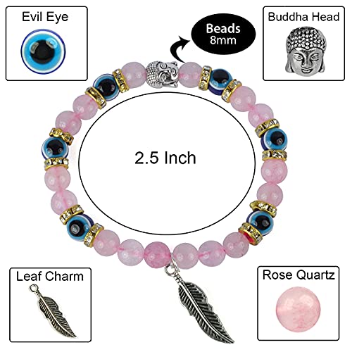 Image of Reiki Crystal Products Natural Crystal Stone 8 mm Round Bead Bracelet for Men & Women | Stretchable Gemstone Bracelet for Meditation, Yoga, Reiki & Daily Wear