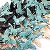Ny6design 50mm Large Eagle Stone Pendant Bead Curved Double Side Gemstone Turquoise Howlite Beads 15" Strand Zuni Fetish Southwestern 13pcs (Blue) #1