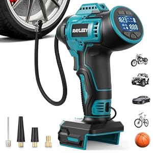 RAYLEEY Akku Kompressor für Makita LXT-18V-Akku, 11 Bar/160PSI Luftkompressor Akku mit Automatische Abschaltung, Elektrische Luftpumpe für Auto, Motorrad, Fahrrad, Bälle (ohne Akku)