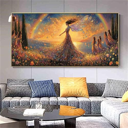 Cristal painting complet fée 5D idée cadeau femme broderie diamant coucher de soleil