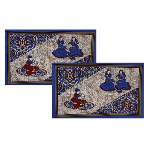 Image of Queenie Brand 100% Pure Cotton Traditional Printed 144 TC Bedsheet for Double Bed with 2 Pillow Covers