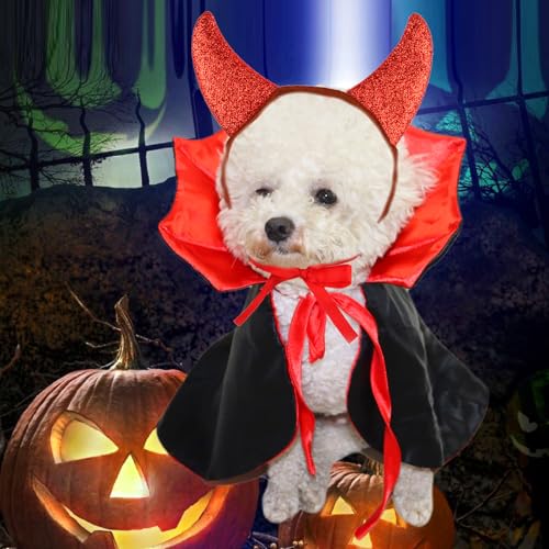 Disfraz Halloween para perro pequeño capa vampiro y diablo M miniatura 3