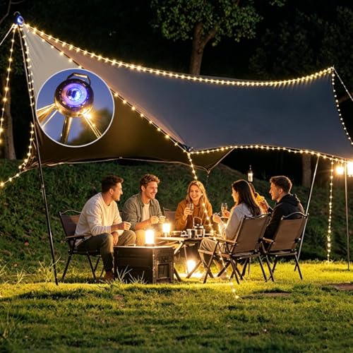 Luces de camping recargables LED: lámpara portátil de exterior con 6 modos de luz parpadeante 3
