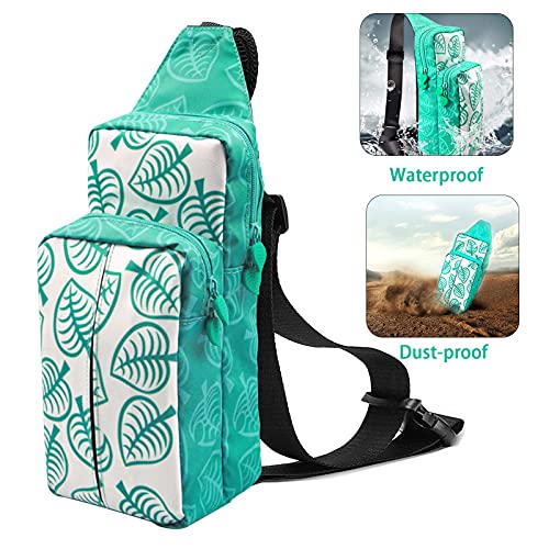 Infurider Portable Travel Carrying Case For Nintendo Switch,Fashion Leaf Design Shoulder Bag Storage Backpack Case For Switch/Switch Lite, Games Holder Case And Cell Phone #TOP4