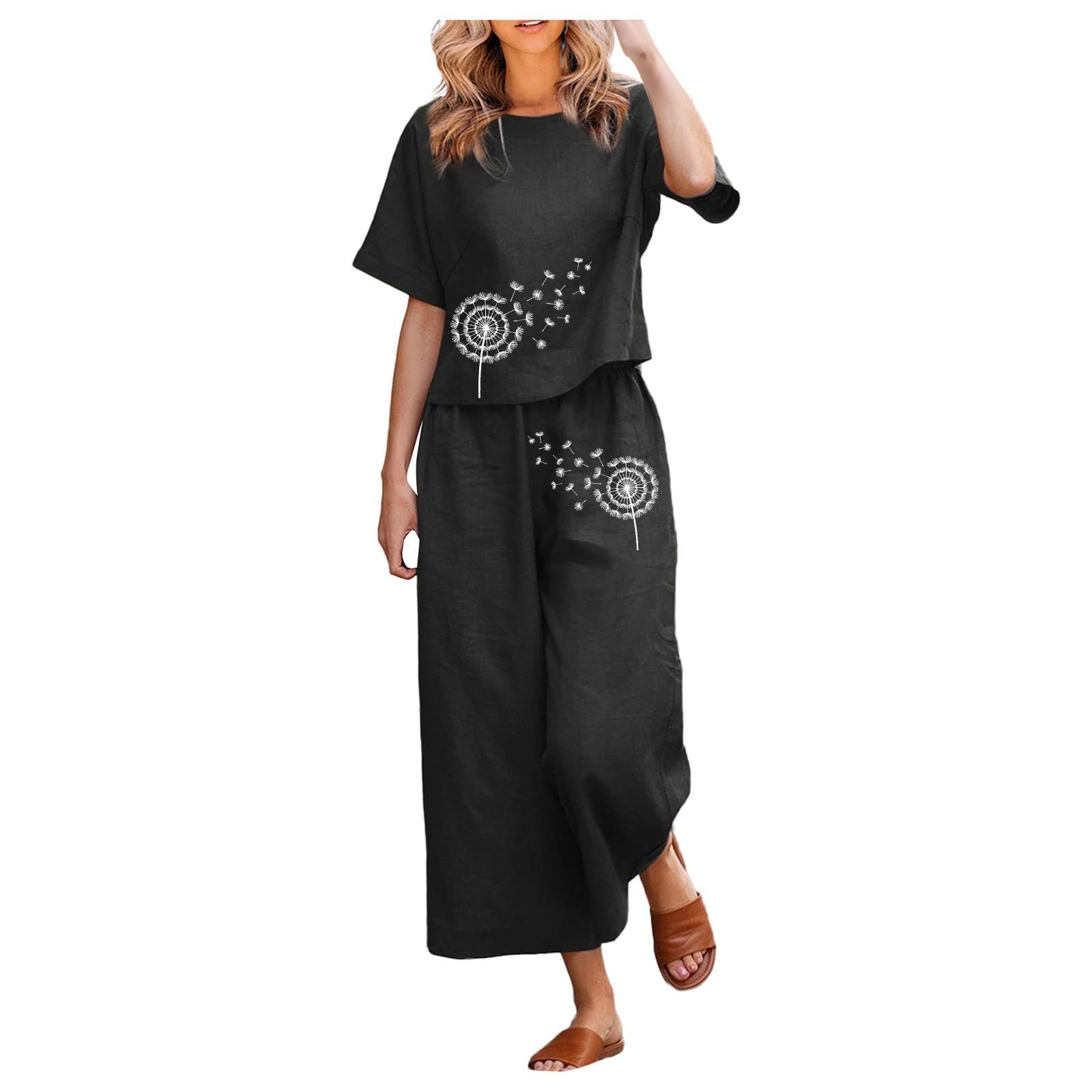 Dames Twee-delige Set met Gestreepte Linnen Shirt en Shorts - Belleza