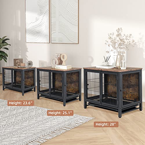 Pantazo Wooden Dog Crate Furniture With Tray, Heavy Duty Dog Kennel With Double Doors Decorative End Table For Small To Medium Dog (Small) #TOP4