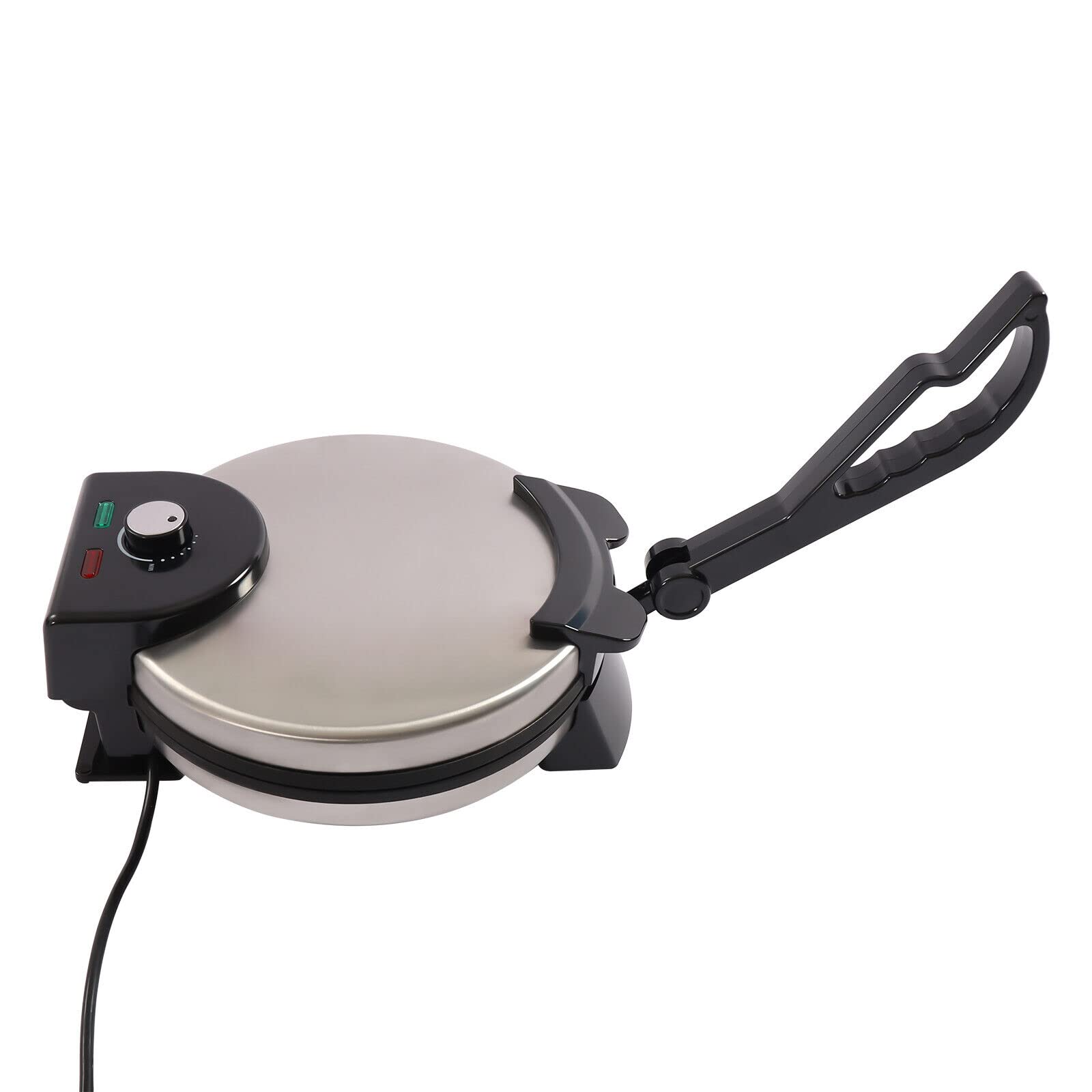 Tortilla Presse, 1500W 220V Elektrisch Pizza Tortilla Maker Edelstahl Doppelseitige Heizung Temperatur Einstellbar bis zu 200°C/392°F für Häuser, Restaurants, Dessertgeschäfte usw