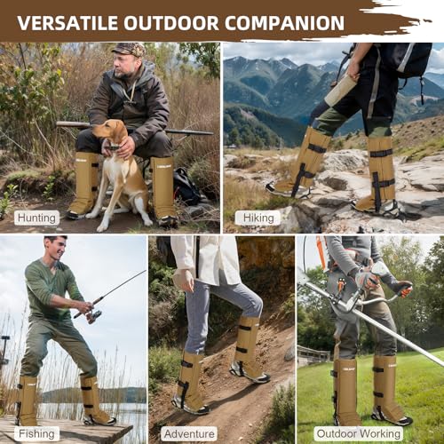 CAMULAND Snake Gaiters for Men & Women, Durable Waterproof Snake Guards for Lower Leg Protection, Adjustable Snake Bite Proof Gaiters for Hunting, Hiking, and Farm Work Khaki Color by CAMULAND - Image 7