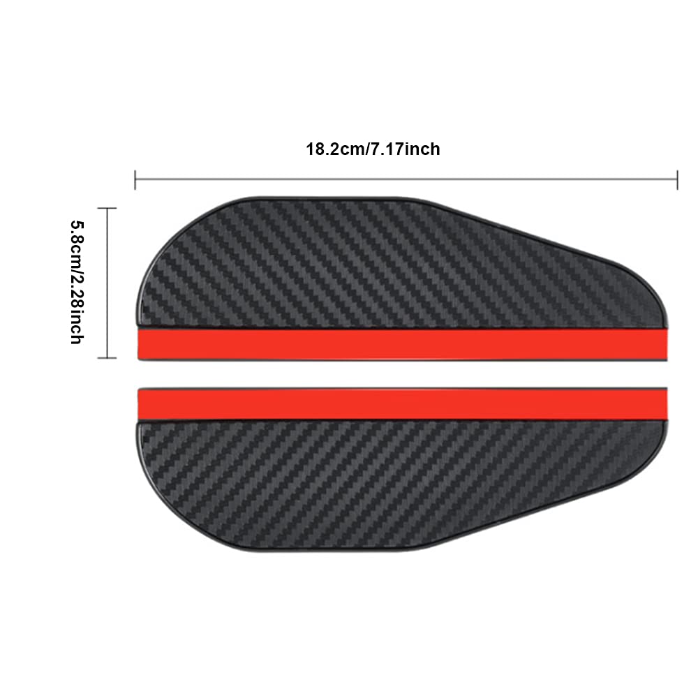 Riloer 2pcs Car Detailing Rain Riner, PVC Carbon Fiber Deszczowy wzór do lub blokowania ochrony przed śniegiem anty-deszcz, akcesoria samoprzylepne nie piątek