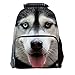 Produktbild Jungen Mdchen Unisex 3D Vivid Tierdruck Personalisierte Ruckscke Modeschule Taschen Outdoor Casual Rucksack Daypack beweglicher Schulter-Beutel (Husky)