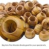Natural Wooden Beads, 100 Pieces 20mm Diameter Round Loose Spacer Beads Large Hole (10mm) Wooden Craft Beads with Beautiful Grain for DIY Handmade Decorations #3