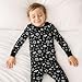 OPAWO Bamboo Viscose Pajamas Toddler Boys Girls Pajama Set 2-Piece Long Sleeve Tee and Pants Kids Fall Clothes Sleepwear Pj Set 2-8Y(Space, 3T)