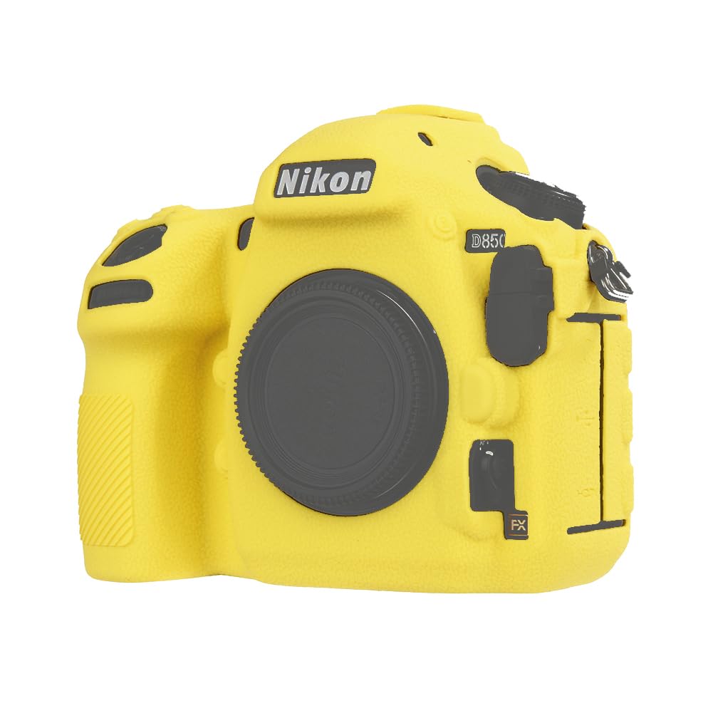 STSEETOP Camera Case for Nikon D850 - Silicone Protective DSLR Skin Cover, Detachable Cage, Shockproof, Dustproof (Yellow)