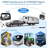 URVOLAX Bezprzewodowa kamera cofania, cyfrowy zestaw kamery cofania, monitor 17 cali i kamera parkingowa IP69, wodoodporna kamera cofania, noktowizor 1080p HD, szeroki kąt 170°, pasuje do przyczep
