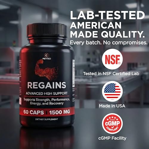 Image of HGH Supplements for Men & Women - REGAINS Starter Pack, Anabolic Peptides for Muscle Growth, Muscle Recovery & Muscle Builder for Men, Human Growth Hormone Booster Post Workout Supplement, 30 Pills