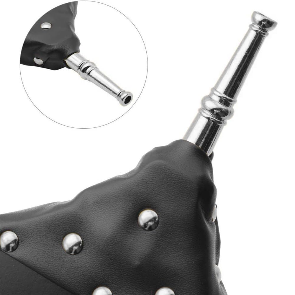 Soufflet, clous décoratifs dorés, boucle de suspension, soufflet en plastique - Noir