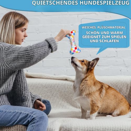 Partideal 2 Stück Hunde Geburtstag,Haustier Hund Geburtstag Knochen Spielzeug Plüsch Hundespielzeug Geburtstags Knorpel Spielzeug für Kleine und Mittlere Hunde