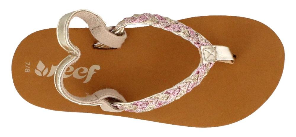 Reef Little Twisted Stars Sandal (Infant/Toddler/Little Kid/Big Kid), Tan/Pink Glitter, 2/3 M US Little Kid