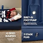 Toddler's Travel Bed – Portable Nylon Toddlers Bed with 4-Sided Bumpers – Inflatable Toddler Travel Bed for Camping, Sleepovers – Kids Air Mattress with Built-in Foot Pump - Image 3