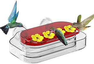 Window Hummingbird Feeder | Window Bird Feeders | Window Hummingbird Feeder Suction Cup with 4 Feeding Ports Window Bird Feeder Inside House Easy to Clean and Refill