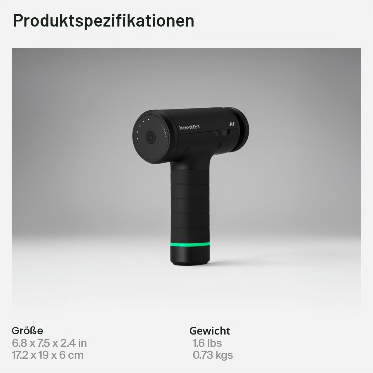 Hyperice Hypervolt Go 3 - Kompaktes Handmassagegerät mit QuietGlide-Technologie | 3 Geschwindigkeiten, leichtes und tragbares Design | Hilft bei der Linderung von Muskelschmerzen und zur Verbesserung