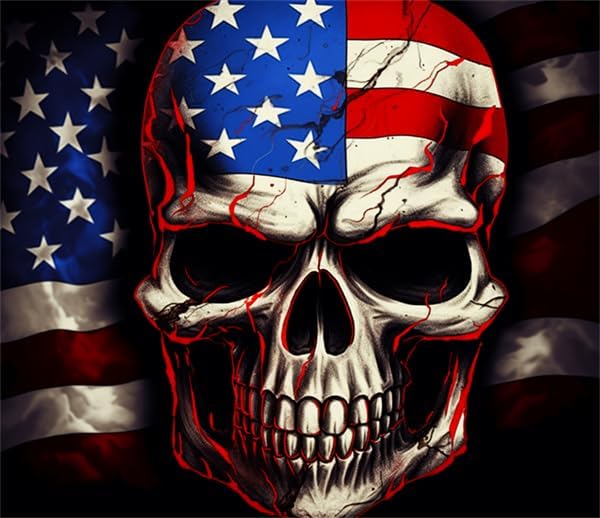 Rompecabezas para adultos de 300 piezas, rompecabezas de bandera americana, diseño de calavera, formación de madera para decoración del hogar, juego