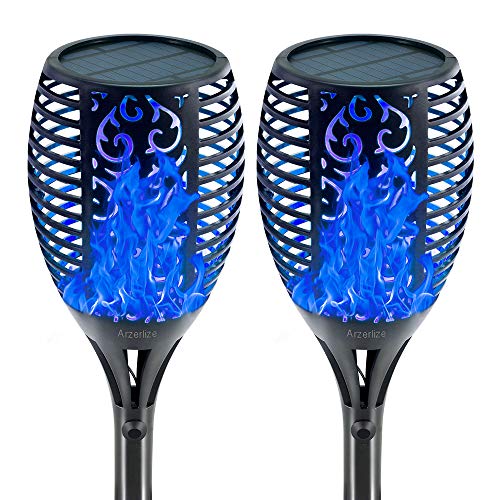 arzerlize Solar Outdoor Lights, Tiki Torches Flickering Flame, Decorative Torch Light Garden Landscape