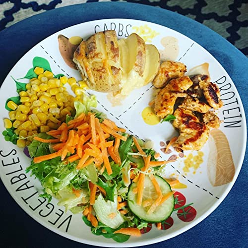 Viynran 10-Inch Ceramic Portion Control Plates For Weight Loss And Diabetes, Set Of 2 Reusable Dishes, Microwave Safe #TOP5