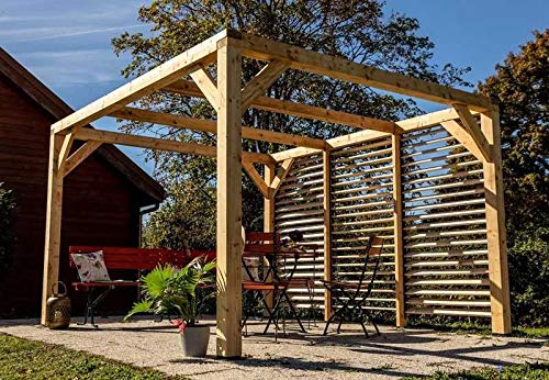 Pergola Bioclimatique 12.20m² Bois Naturel - VT3436V