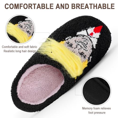 Trump Wig Slippers, Womens Mens House Slippers Trump Slippers, Warm Memory Foam Anti-Slip House Shoes Comfortable Plush Slippers Home Bedroom2