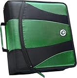 Case-it 2-in-1 Zipper D-Ring Dual Binder, 2 Sets of 2-Inch Rings, Kelly Green, DUAL-301-KGRE